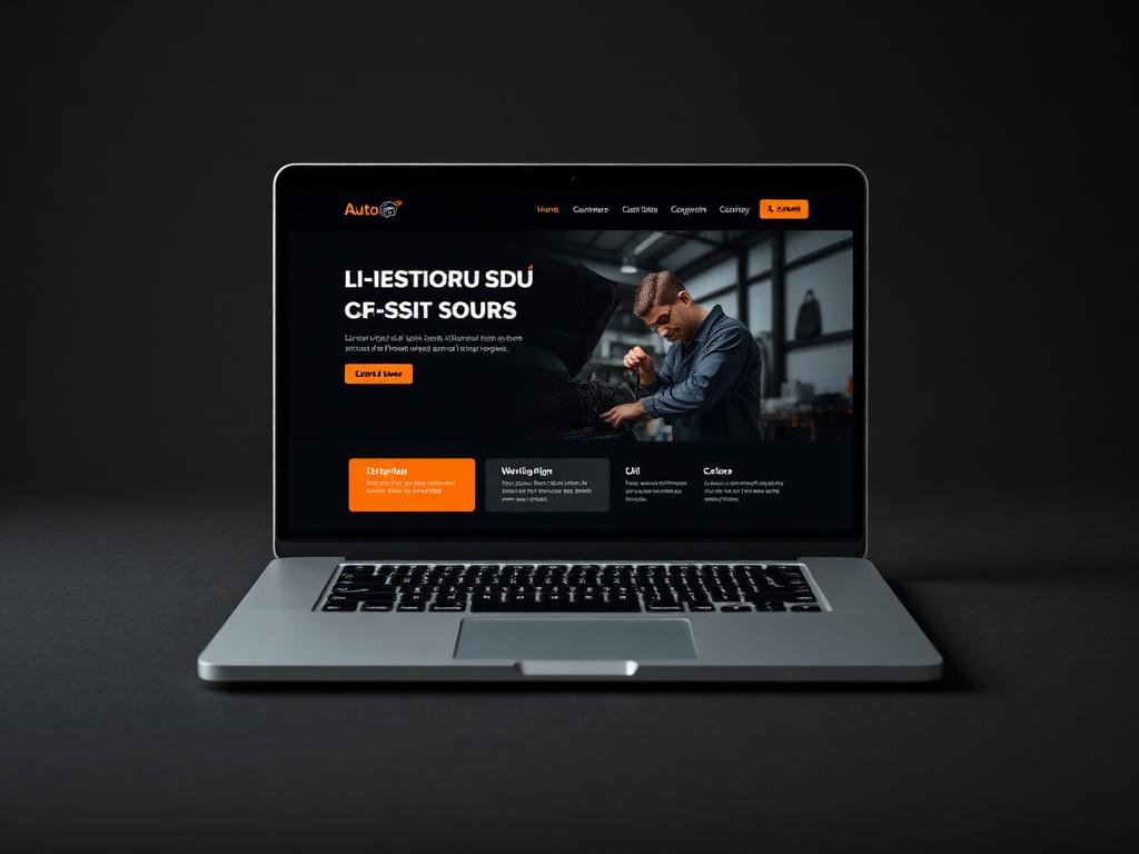 Website mockup for Redline Auto Repair