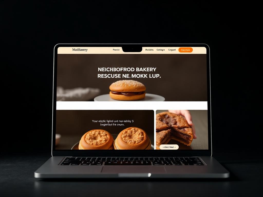 Website mockup for Sugar Street Bakery