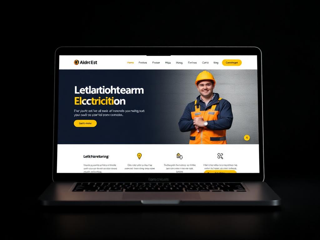 Website mockup for Volt & Sons Electric